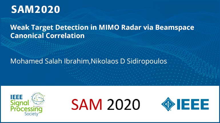 Weak Target Detection in MIMO Radar via Beamspace Canonical Correlation