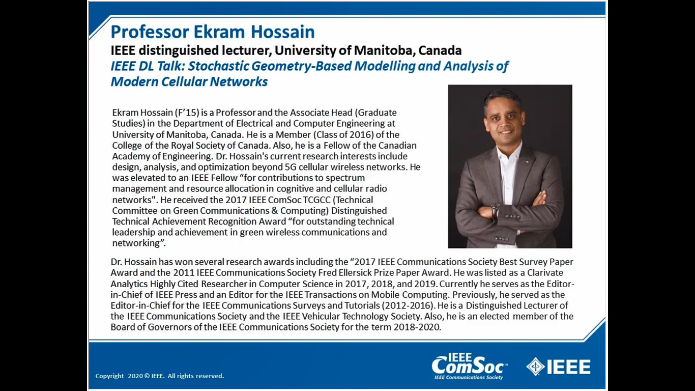 IEEE DL Talk: Stochastic Geometry-Based Modelling and Analysis of Modern Cellular Networks