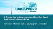 A Greedy Sparse Approximation Algorithm Based On L1-Norm Selection Rules