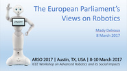 European Parliament Regulatory Efforts on Robotics