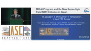 MIRAI Program and the New Super-high Field NMR Initiative in Japan - Applied Superconductivity Conference 2018