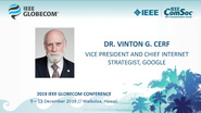 Vint Cerf: A Globecom 2019 Keynote