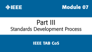 Module 07 - Standards Development: Pt. III - TAB CoS