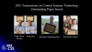 TCST Outstanding Paper Award - IEEE CSS Awards 2021