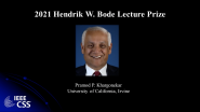 Hendrik W. Bode Lecture Prize - IEEE CSS Awards 2021