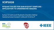 NYQUIST PULSES FOR SUB-NYQUIST SAMPLING - APPLICATION TO UNDERWATER IMAGING