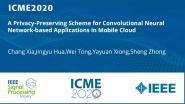A Privacy-Preserving Scheme for Convolutional Neural Network-based Applications in Mobile Cloud