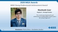 Shashank Gaur - IEEE MGA Young Professionals Achievement Award