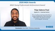 Vijay Sabeen Paul - IEEE MGA Young Professionals Achievement Award