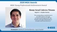Ronny Israel Cabrera Tituana - IEEE MGA Young Professionals Achievement Award