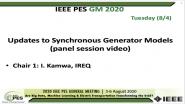 2020 PES GM 8/4 Panel Video: Updates to Synchronous Generator Models