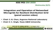 2020 PES GM 8/5 Panel Video: Integration and Operation of Networked Microgrids for Resilient Distribution Grid