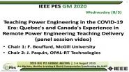 2020 PES GM 8/5 Panel Video: Teaching Power Engineering in the COVID-19 Era: Quebec's and Canada's Experience in Remote Power Engineering Teaching Delivery