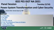 2021 PES ISGT NA 2/16 Panel Video: Power System Transformation and Cyber Security