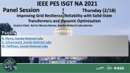 2021 PES ISGT NA 2/18 Panel Video: Improving Grid Resilience/Reliability with Solid-State Transformers and Dynamic Optimization