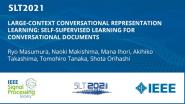 Large-Context Conversational Representation Learning: Self-Supervised Learning For Conversational Documents
