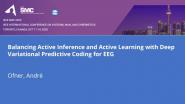 Balancing Active Inference and Active Learning with Deep Variational Predictive Coding for EEG