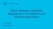 Silicon Photonics Reliability Requirements for Datacom and Telecom Applications