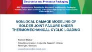 Nonlocal Damage Modeling of Solder Joint Failure under Thermal and Thermomechanical cyclic Loading