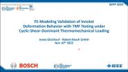 FE-Modeling Validation of Innolot Deformation Behavior with TMF Testing under Cyclic Shear-Dominant Thermomechanical Loading