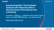 Superhydrophobic Thermoplastic Surfaces with Hierarchical Micro-Nanostructures Fabricated by Hot-Embossing