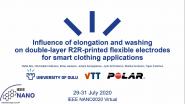 Influence of Elongation and Washing on Double-Layer R2R-Printed Flexible Electrodes for Smart Clothing Applications