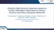 Ultrathin High-Density Capacitors Based on Carbon Nanofibers Fabricated on Silicon, Alumina and Glass Interposer Materials